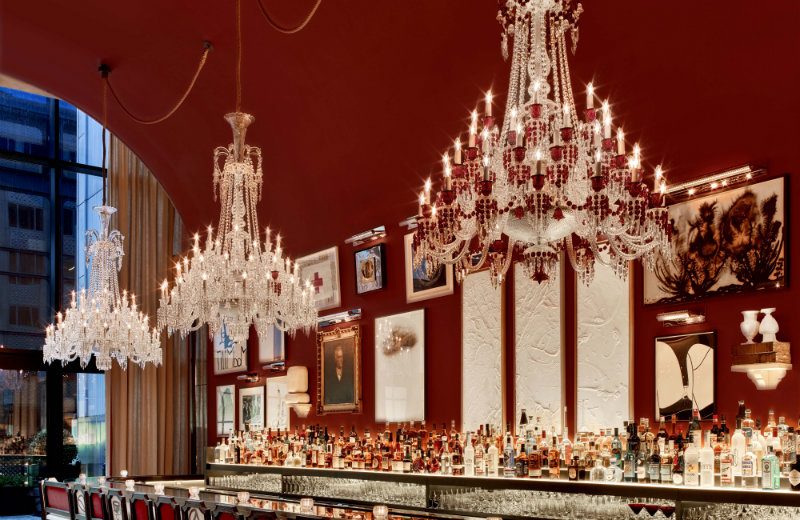 Luxury Chandeliers At Baccarat Hotel In NYC