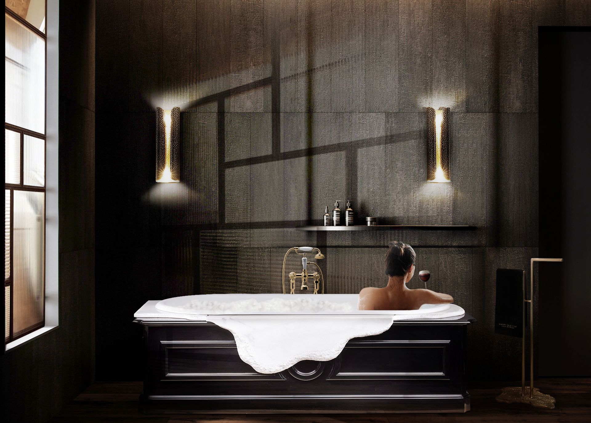 luxury dark bathtub design