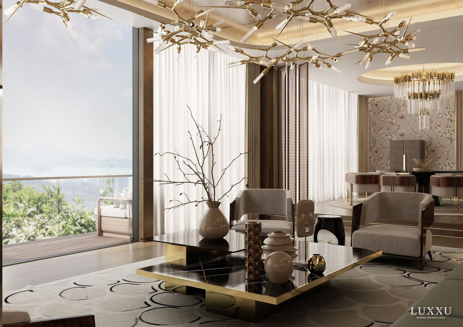A Luxury Oasis in the City: Hong Kong Urban Penthouse