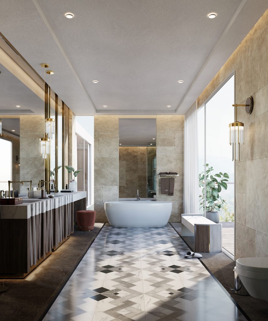 Luxury Houses with Outstanding Bathroom Design Sets