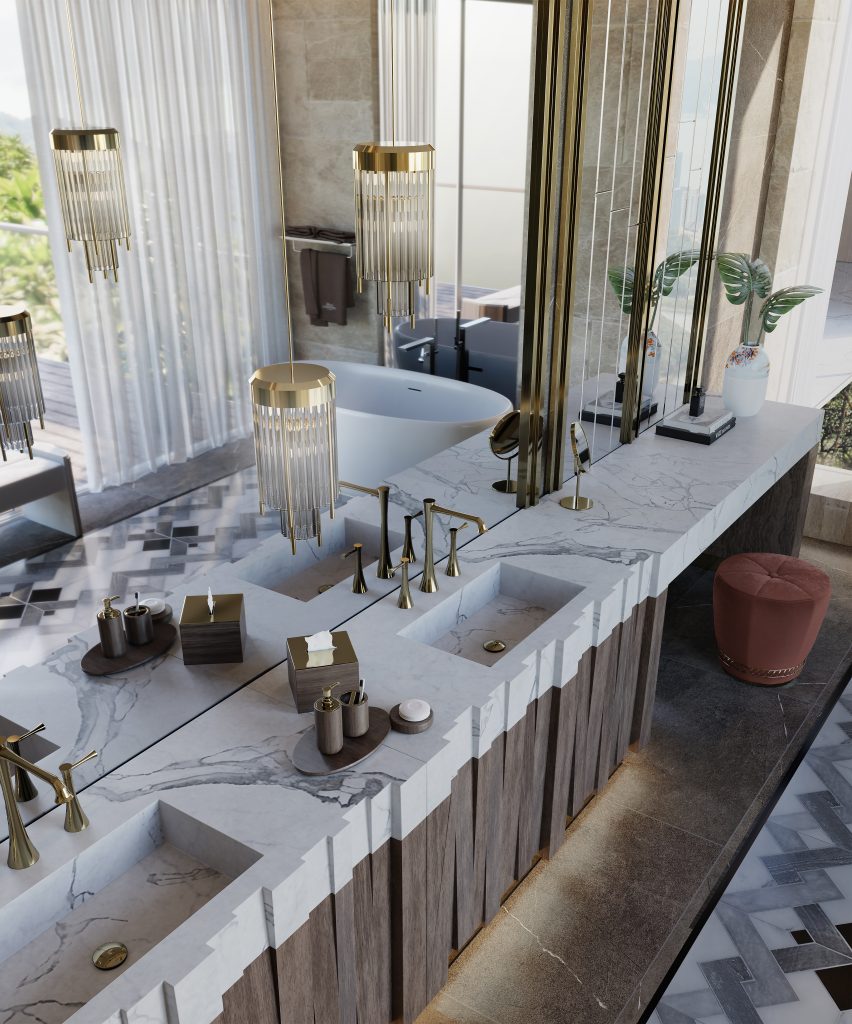 Luxury Houses with Outstanding Bathroom Design Sets
