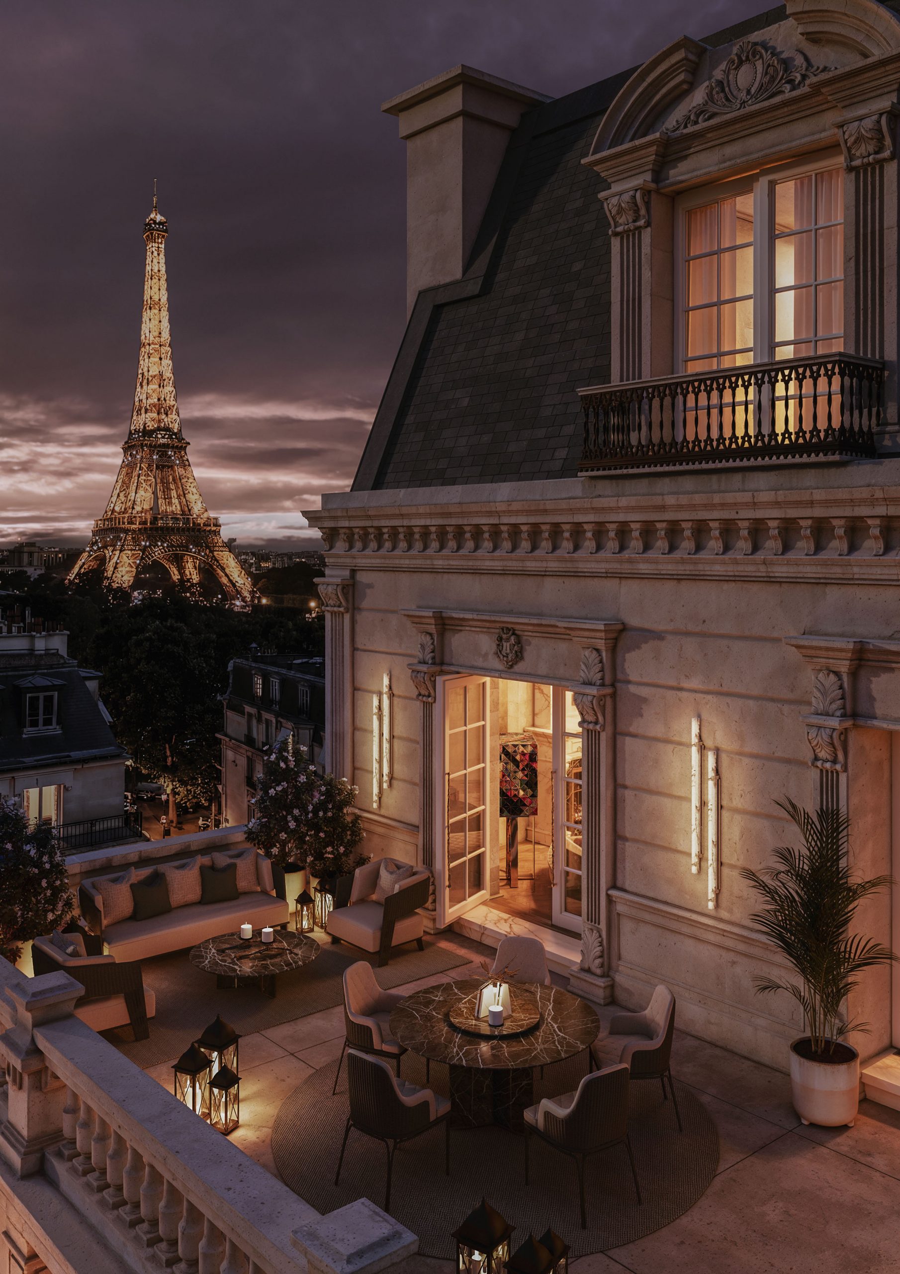 Parisian Office Decor with Timeless Vintage Lighting