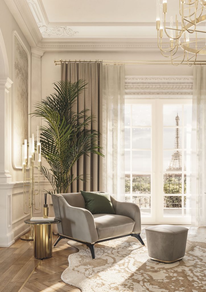 Parisian Office Decor with Timeless Vintage Lighting